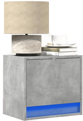 Vidaxl Vegghengte nattbord med LED-lys