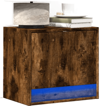 Vidaxl Vegghengt nattbord med LED-lys