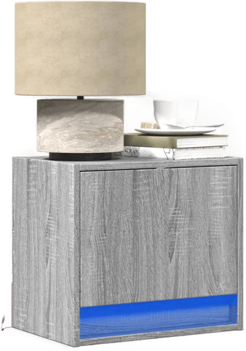 Vidaxl Vegghengte nattbord med LED-lys