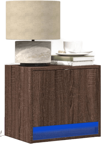 Vidaxl Vegghengte nattbord med LED-lys