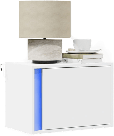 Vidaxl Vegghengt nattbord med LED-lys