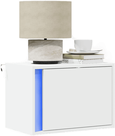 Vidaxl Vegghengte nattbord med LED-lys