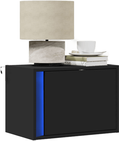 Vidaxl Vegghengte nattbord med LED-lys