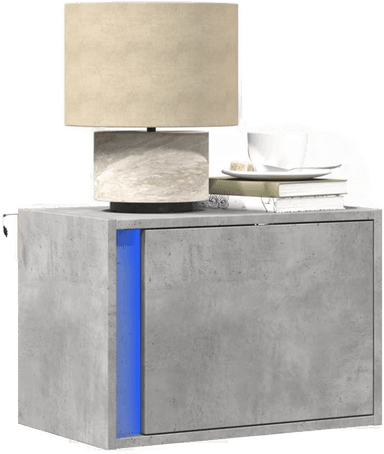 Vidaxl Vegghengt nattbord med LED-lys