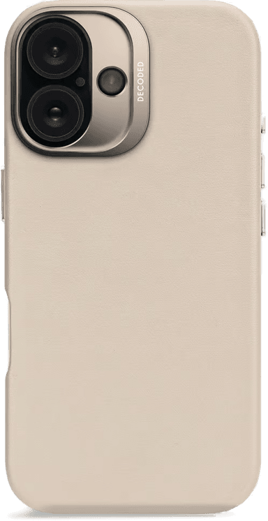 Decoded Leather Backcover iPhone 16 Grå