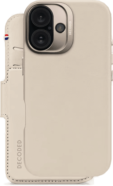 Decoded Leather Detachable Wallet iPhone 16 Grå