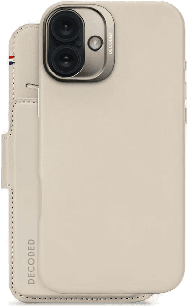 Decoded Leather Detachable Wallet iPhone 16 Plus Grå