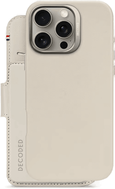 Decoded Leather Detachable Wallet iPhone 16 Pro Max Grå