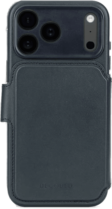 Decoded Leather Detachable Wallet iPhone 17 Pro Max Marineblå