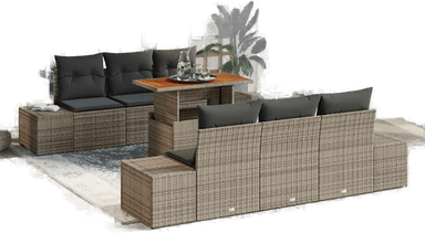 Vidaxl Hage Spisegruppe 7 pcs Grå og Brun