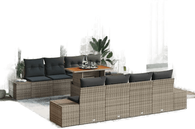 Vidaxl Hage Spisegruppe 9 pcs Grå Brun