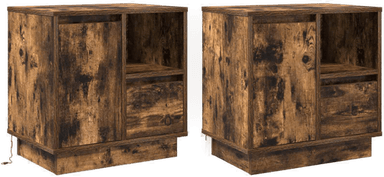 Vidaxl Nattbordskap Røkt eik 50 x 34,5 x 50 cm