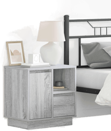 Vidaxl Nattbordskap Grå 50 x 34,5 x 50 cm