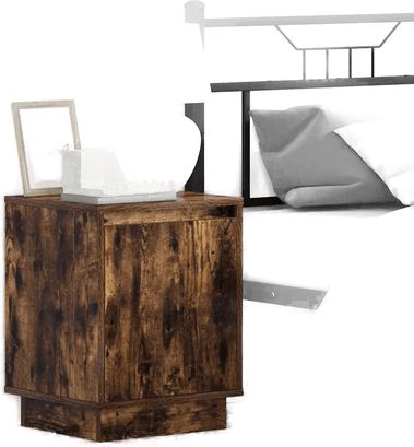 Vidaxl Nattbordskap Røkt eik 39 x 34.5 x 50 cm