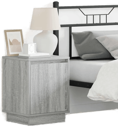 Vidaxl Nattbordskap Grå 39 x 34,5 x 50 cm