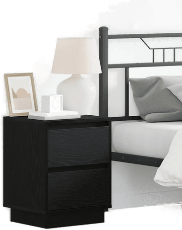 Vidaxl Nattbordskap 2 pcs Svart Eik