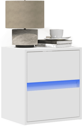 Vidaxl Vegghengte nattbord med LED-lys