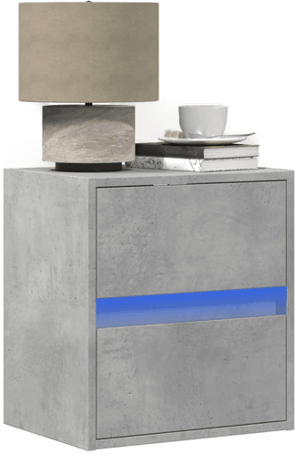 Vidaxl Vegghengt nattbord med LED-lys