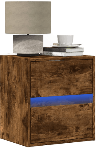 Vidaxl Vegghengte nattbord med LED-lys