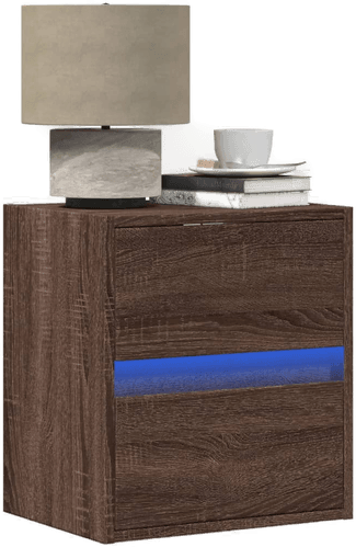 Vidaxl Vegghengte nattbord med LED-lys