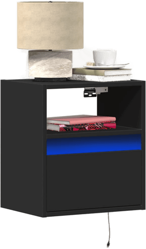 Vidaxl Vegghengte nattbord med LED-lys