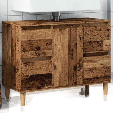 Vidaxl Servantskap gammelt tre 80x33 cm