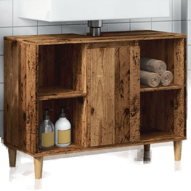 Vidaxl Baderomsskap gammelt tre 80x33 cm