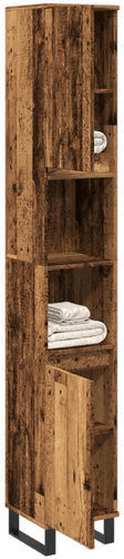 Vidaxl Baderomsskap gammelt tre 30x30x190 cm