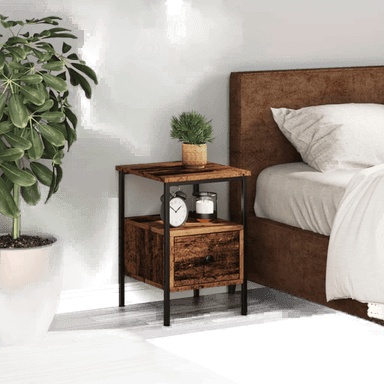 Vidaxl Nattbord gammelt tre 34x36 cm