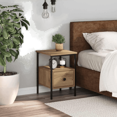 Vidaxl Nattbord artisan eik 34x36 cm