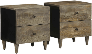 Vidaxl Nattbord 2 stk lysegrå 40x33 cm