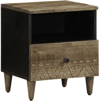 Vidaxl Nattbord lysegrå 40x33x46 cm