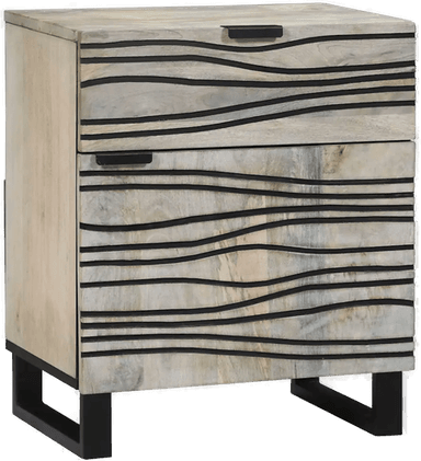 Vidaxl Nattbordskap Hvit og svart