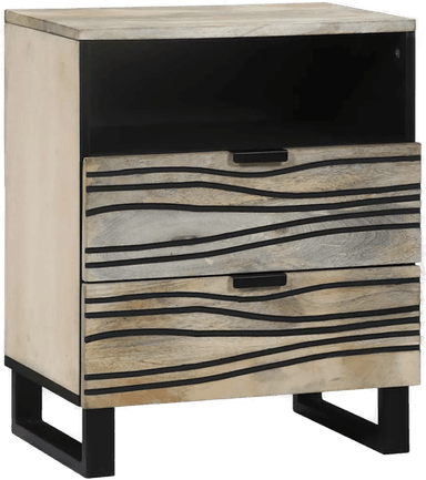 Vidaxl Nattbordskap Hvit og svart