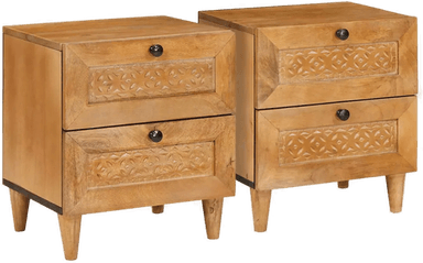 Vidaxl Nattbordskap 2 stk Lys Brun