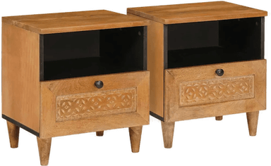 Vidaxl Nattbordskap 2 pcs Lys Brun