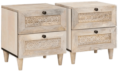 Vidaxl Nattbordskap 2 stk Beige