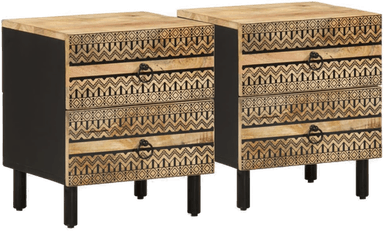 Vidaxl Nattbord 2 stk svart 40x33,5 cm