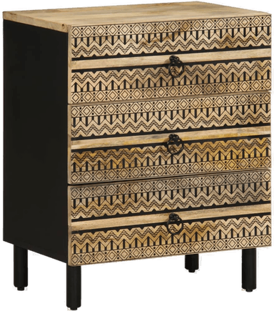 Vidaxl Nattbord svart 50x33 cm