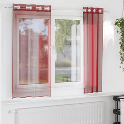 Vidaxl Voilegardiner 2 stk vinrød