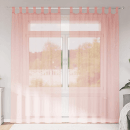 Vidaxl Voile gardiner rosa 2 stk