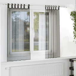 Vidaxl Voilegardiner 2 stk svart