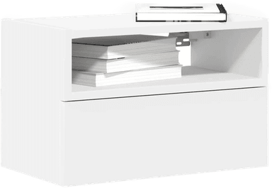 Vidaxl Veggmontert nattbord hvit 45x26 cm