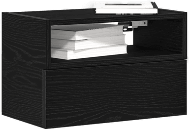 Vidaxl Veggmontert nattbord svart 45x26 cm