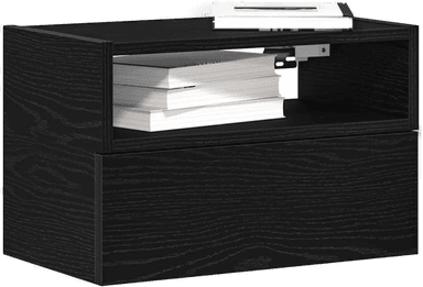 Vidaxl Veggmonterte nattbord 2 stk svart