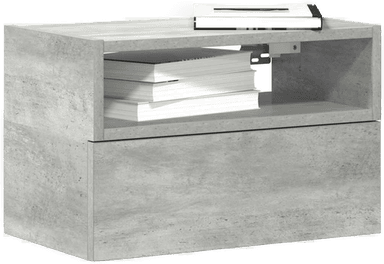 Vidaxl Veggmontert nattbord betonggrå 45x26 cm