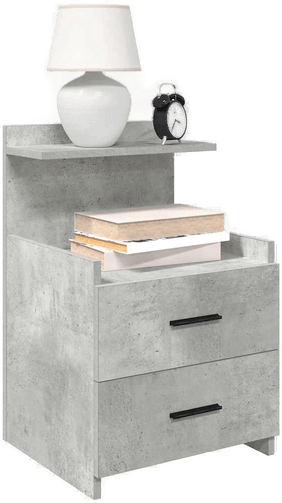Vidaxl Nattbord 2 stk betonggrå 40x36,5x62 cm
