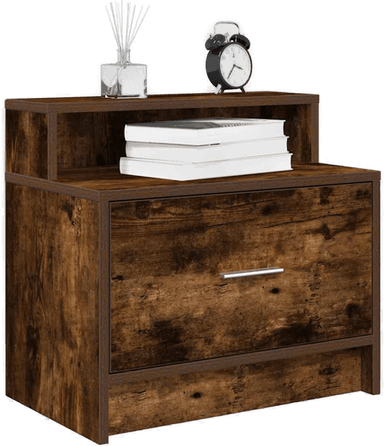 Vidaxl Nattbord røkt eik 51x31x47 cm