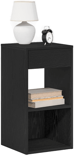 Vidaxl Nattbord svart eik 35x34x66,5 cm