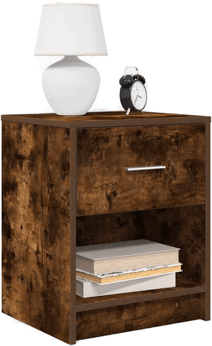 Vidaxl Nattbord røkt eik 40x34x50 cm